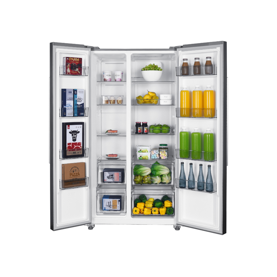 620L Side-by-side Refrigerator VERZINO ESR-Q6286IN(GR) - Nutri Fresh+ Zone, 12 Years Inverter Compressor Warranty