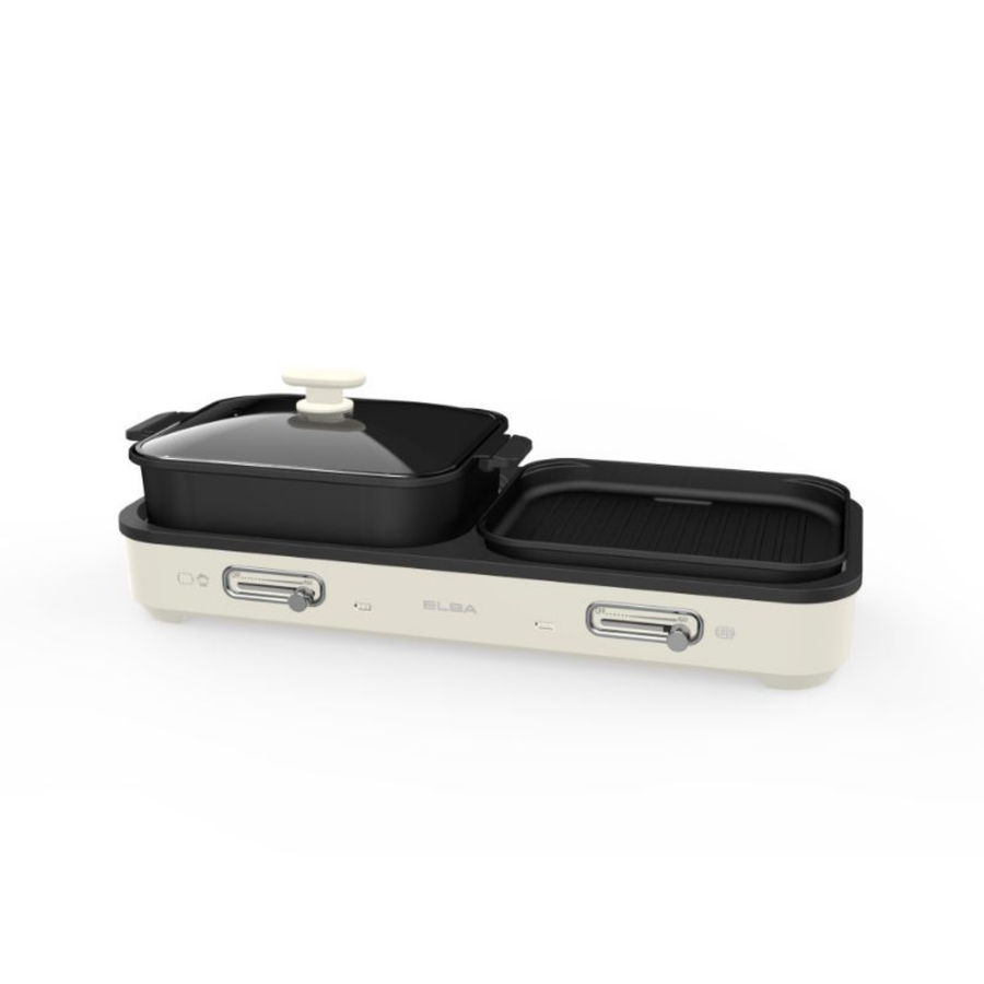 2-in-1 Hotpot and BBQ Griller EGL-S3055(BG) - 2 Grill Plates and 2 Side Non-Stick Hotpot (3L/2000W)